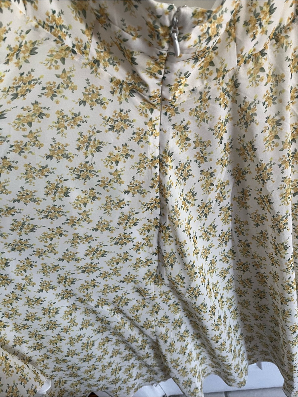 House of CB Solada Ivory Vintage Floral Print Georgette Halter Sundress - Picture 12 of 13